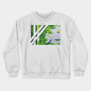 Bamboo grove in Spring Greens and Lilac Crewneck Sweatshirt